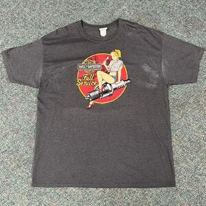 Harley Davidson Treasure Coast w Pin-up Girl Grey Graphic Tee
